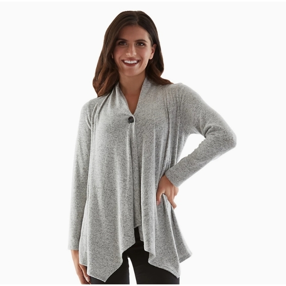 Ab Studio Cozy Draped Cardigan 